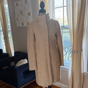 H&M Cream Wool Blend Long Coat